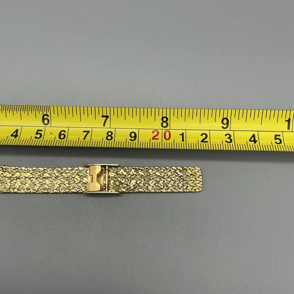 Vtg Gruen Precision Womens Watch 23mm Gold Tone Textured Bracelet New Battery